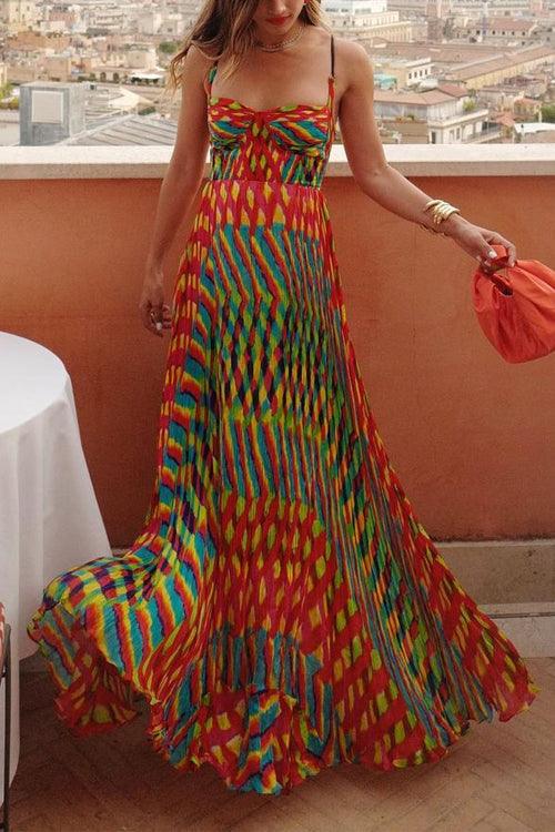 Indira Print Swing Maxi Dress - miaforde.co