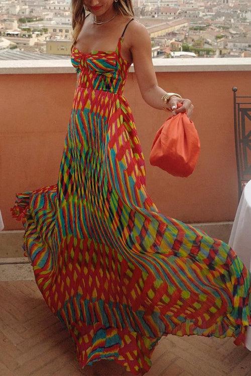 Indira Print Swing Maxi Dress - miaforde.co