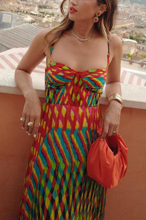 Indira Print Swing Maxi Dress - miaforde.co
