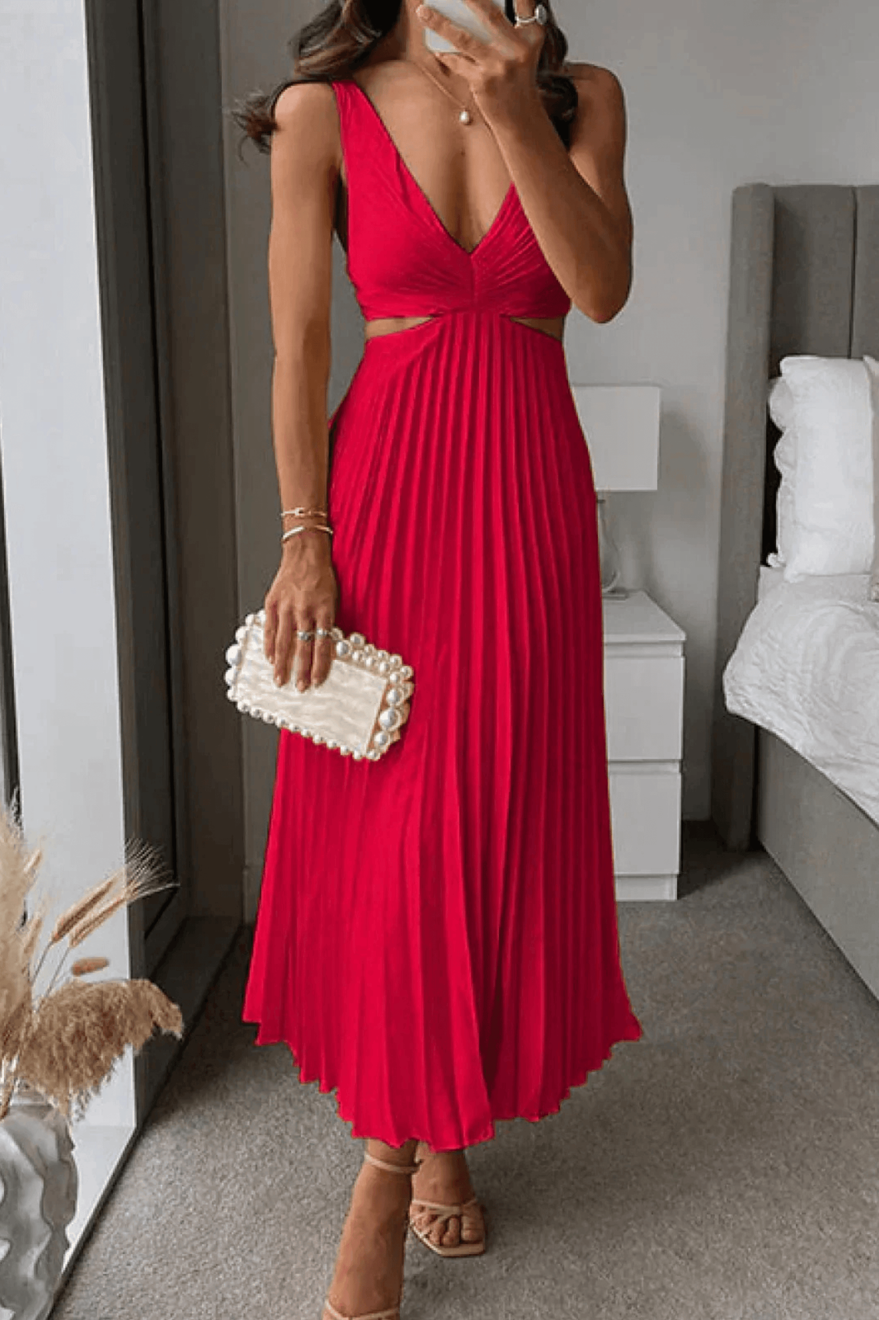 Estella Cutout Waist Loose Midi Dress - miaforde.co