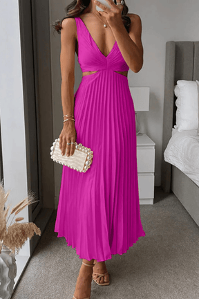 Estella Cutout Waist Loose Midi Dress - miaforde.co