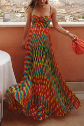 Indira Print Swing Maxi Dress - miaforde.co
