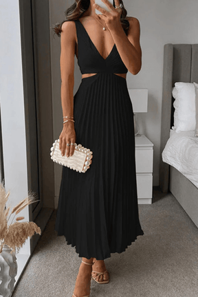 Estella Cutout Waist Loose Midi Dress - miaforde.co